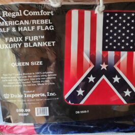 Queen Blanket – 1/2 & 1/2 Rebel/American Flag