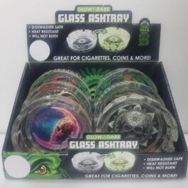 #23719 Glow In Dark Glass Ashtray IEE x6