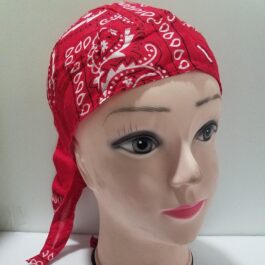 Skull Cap-02 Red Paisley (BN107)