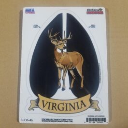 USA Sticker-15 3-236-46 Virginia Deer Hoof