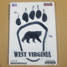 USA Sticker-18 3-231-48 West Virginia Bear Paw