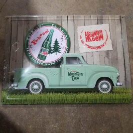 C-Metal Sign 25 Mountain Dew (Green Truck)